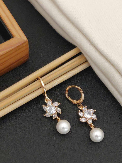 Flower Pearl Anti Tarnish Earrings