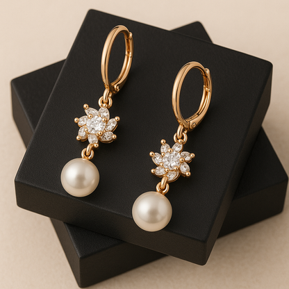 Flower Pearl Anti Tarnish Earrings