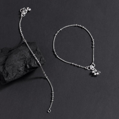 Silver Oxidised Anklets