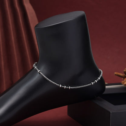 Silver Oxidised Anklets