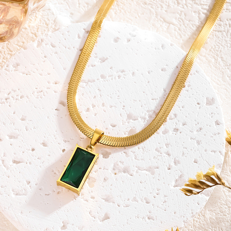 Emerald Square Necklace Set