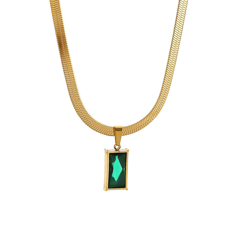 Emerald Square Necklace Set
