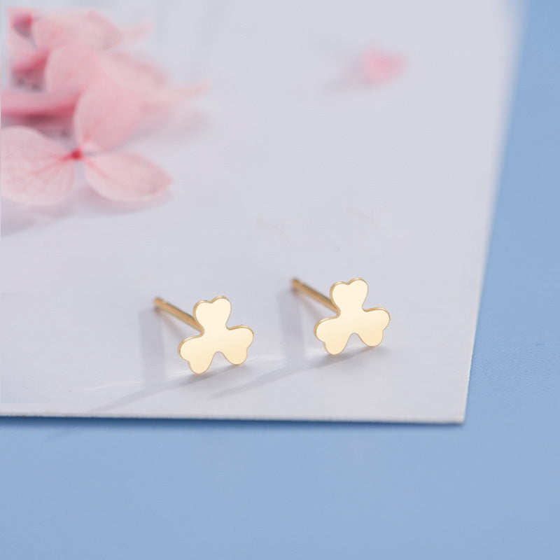 Clover Kisses Stud Earrings ( S925 Sterling Silver )