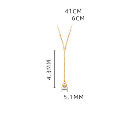 Diamond Y Shape S925 Sterling Silver Necklace