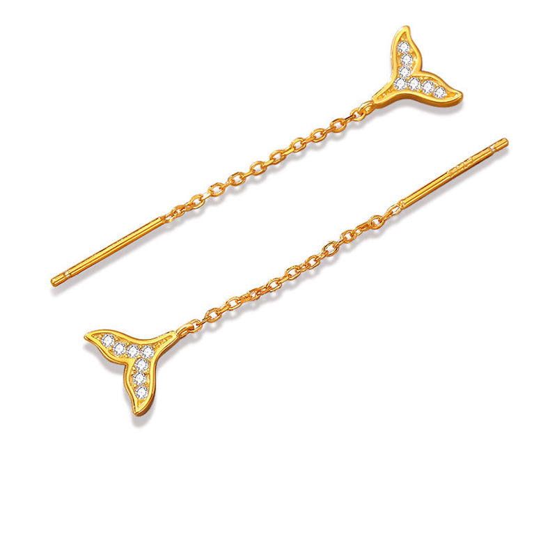 Fishtail Diamond 925 Sterling Silver Earrings