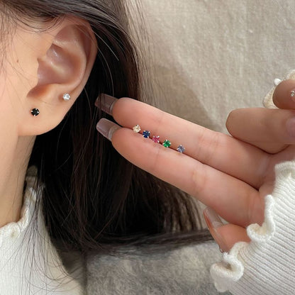 Diamond Stud 925 Sterling Silver Earrings