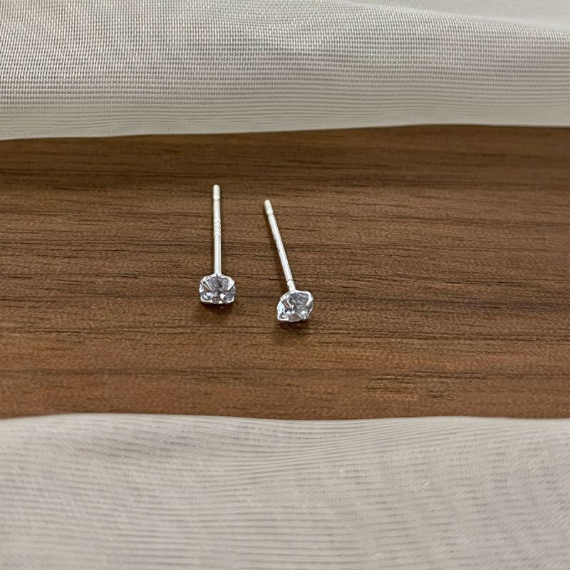 Diamond Stud 925 Sterling Silver Earrings