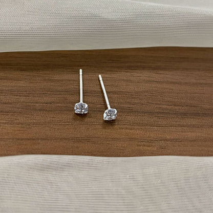 Diamond Stud 925 Sterling Silver Earrings
