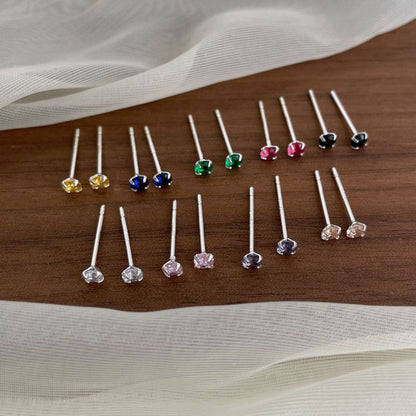 Diamond Stud 925 Sterling Silver Earrings