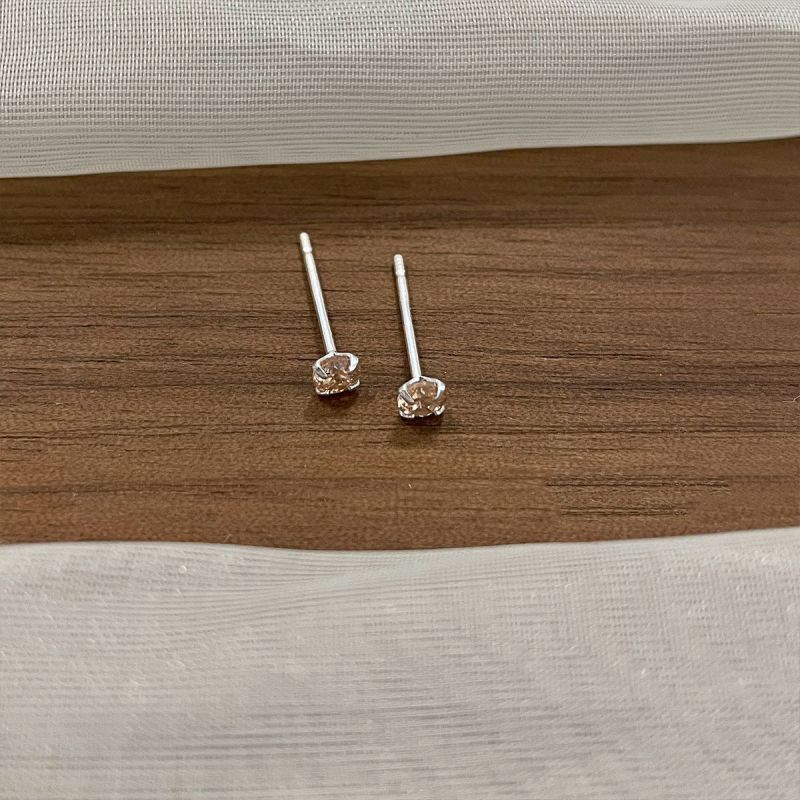 Diamond Stud 925 Sterling Silver Earrings