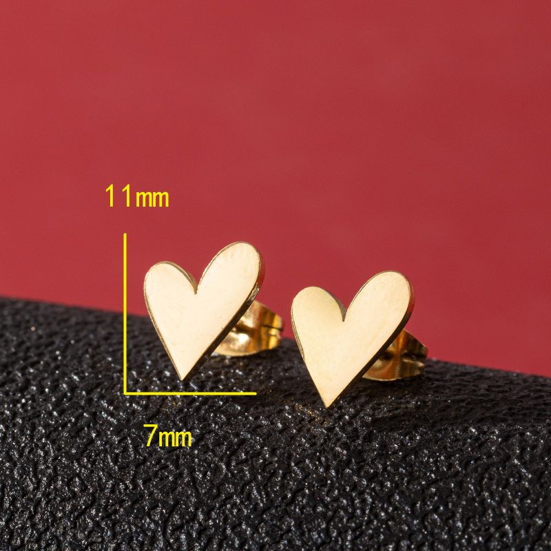 Cupid’s Heart Stud Earrings