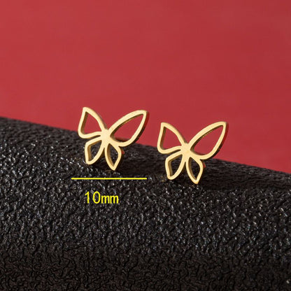 Tiny Butterfly Kiss Stud Earrings