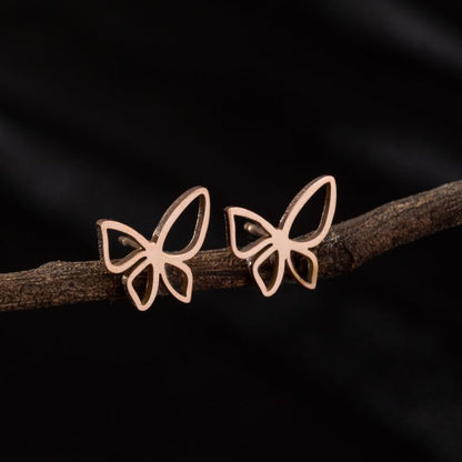 Tiny Butterfly Kiss Stud Earrings