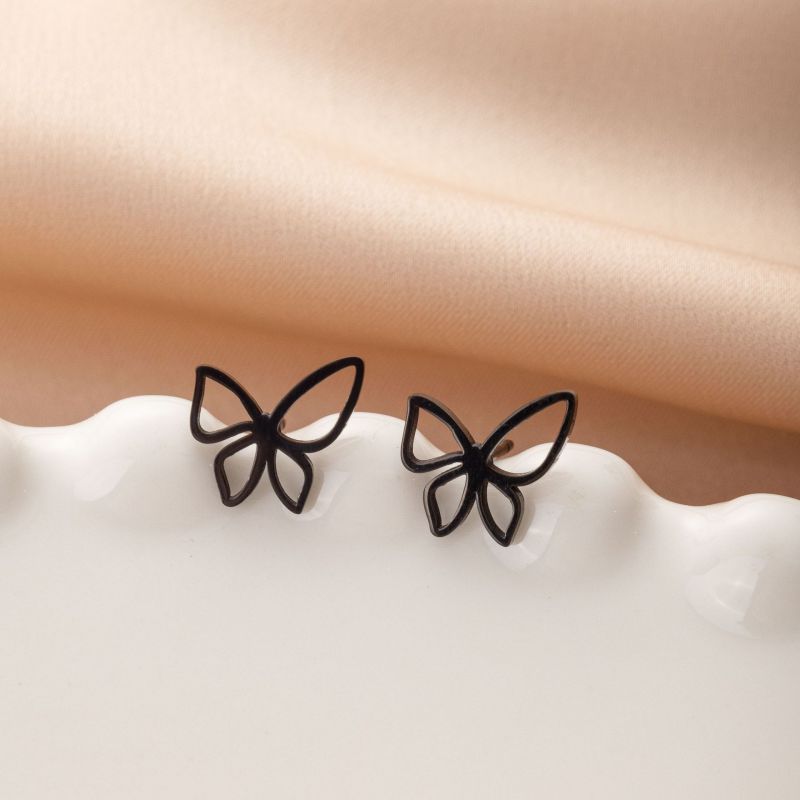 Tiny Butterfly Kiss Stud Earrings