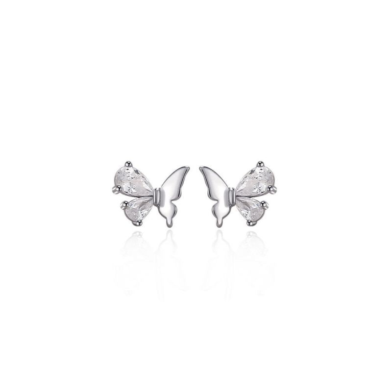 Butterfly Diamond 925 Sterling Silver Earrings