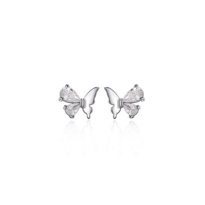 Butterfly Diamond 925 Sterling Silver Earrings