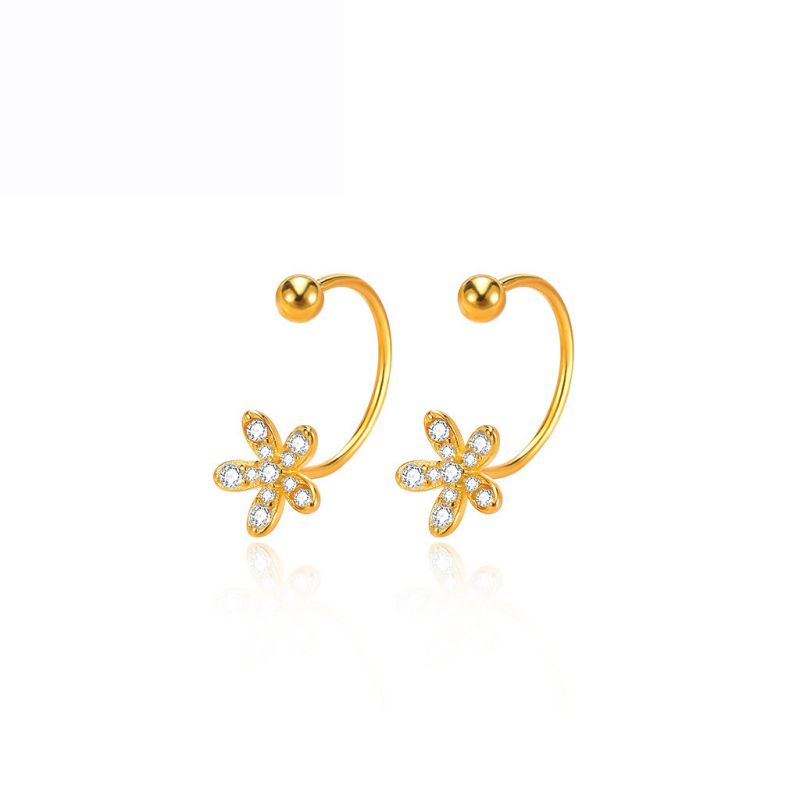 Diamond Flower 925 Sterling Silver Earrings