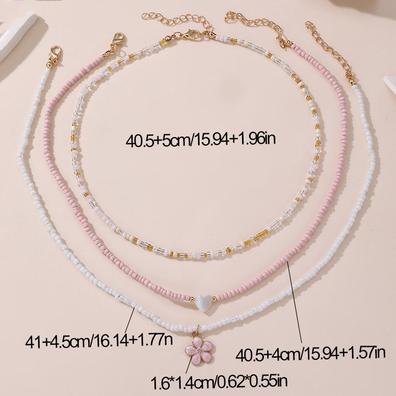 Boho Rice Beads Beach Necklace Set