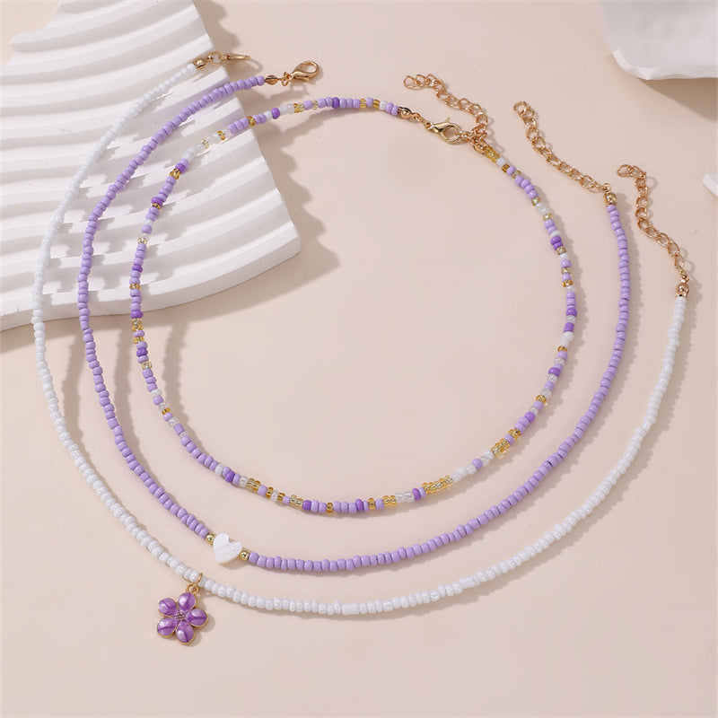 Boho Rice Beads Beach Necklace Set