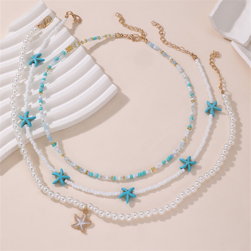 Boho Rice Beads Beach Necklace Set