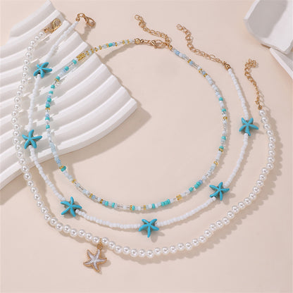Boho Rice Beads Beach Necklace Set