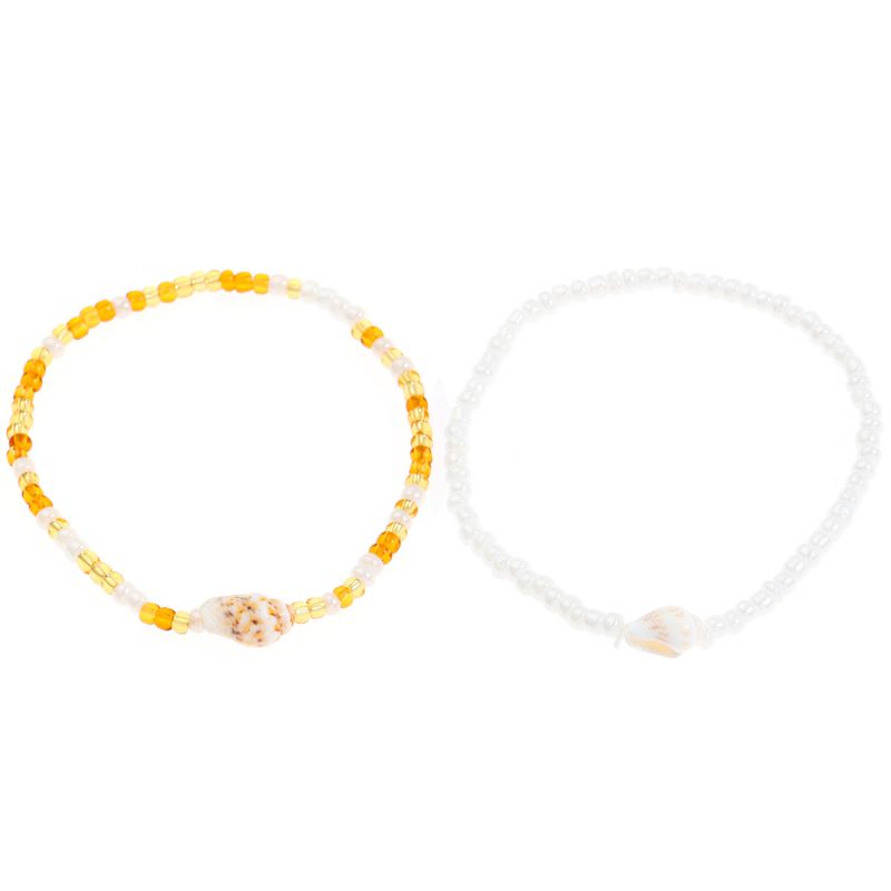 Rice Bead Conch Ocean Necklace & Bracelet Set