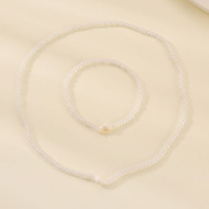 Rice Bead Conch Ocean Necklace & Bracelet Set