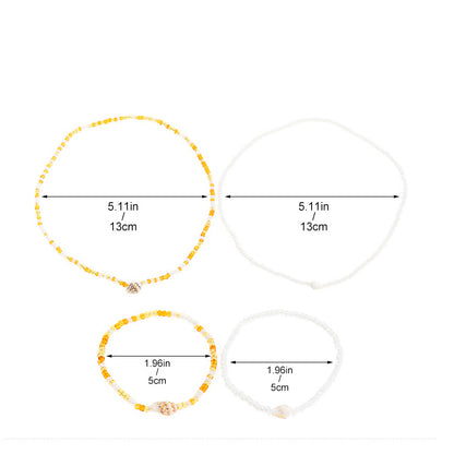 Rice Bead Conch Ocean Necklace & Bracelet Set