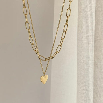 Cubin Chain Layered Heart Neckpiece