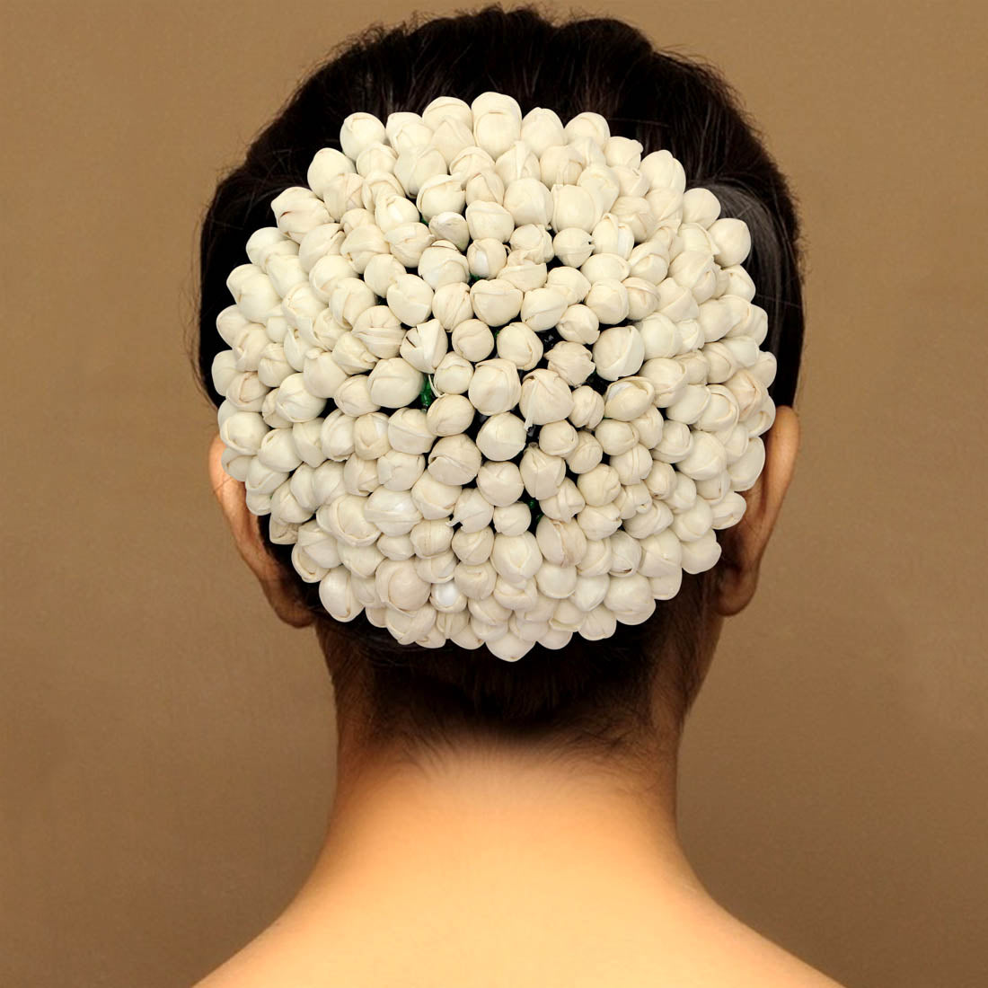 White Mogra Flower Hair Bun