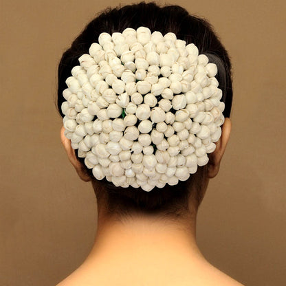 White Mogra Flower Hair Bun