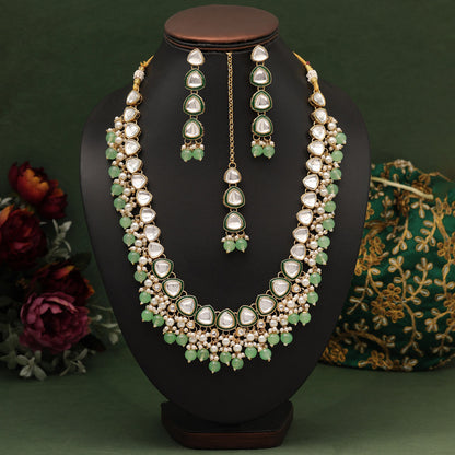 Jivaah Long Statement Kundan Necklace Set
