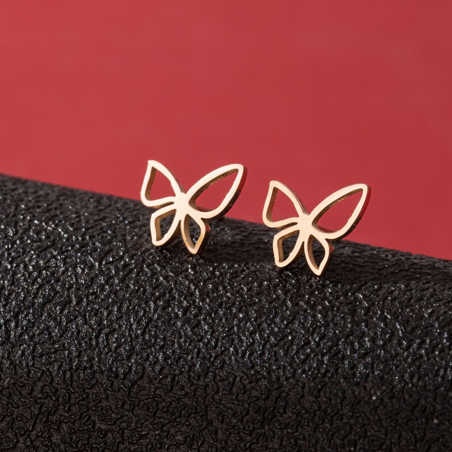 Tiny Butterfly Kiss Stud Earrings
