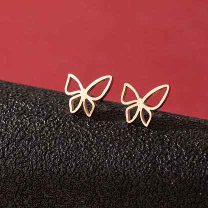 Tiny Butterfly Kiss Stud Earrings