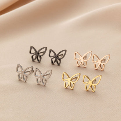Tiny Butterfly Kiss Stud Earrings