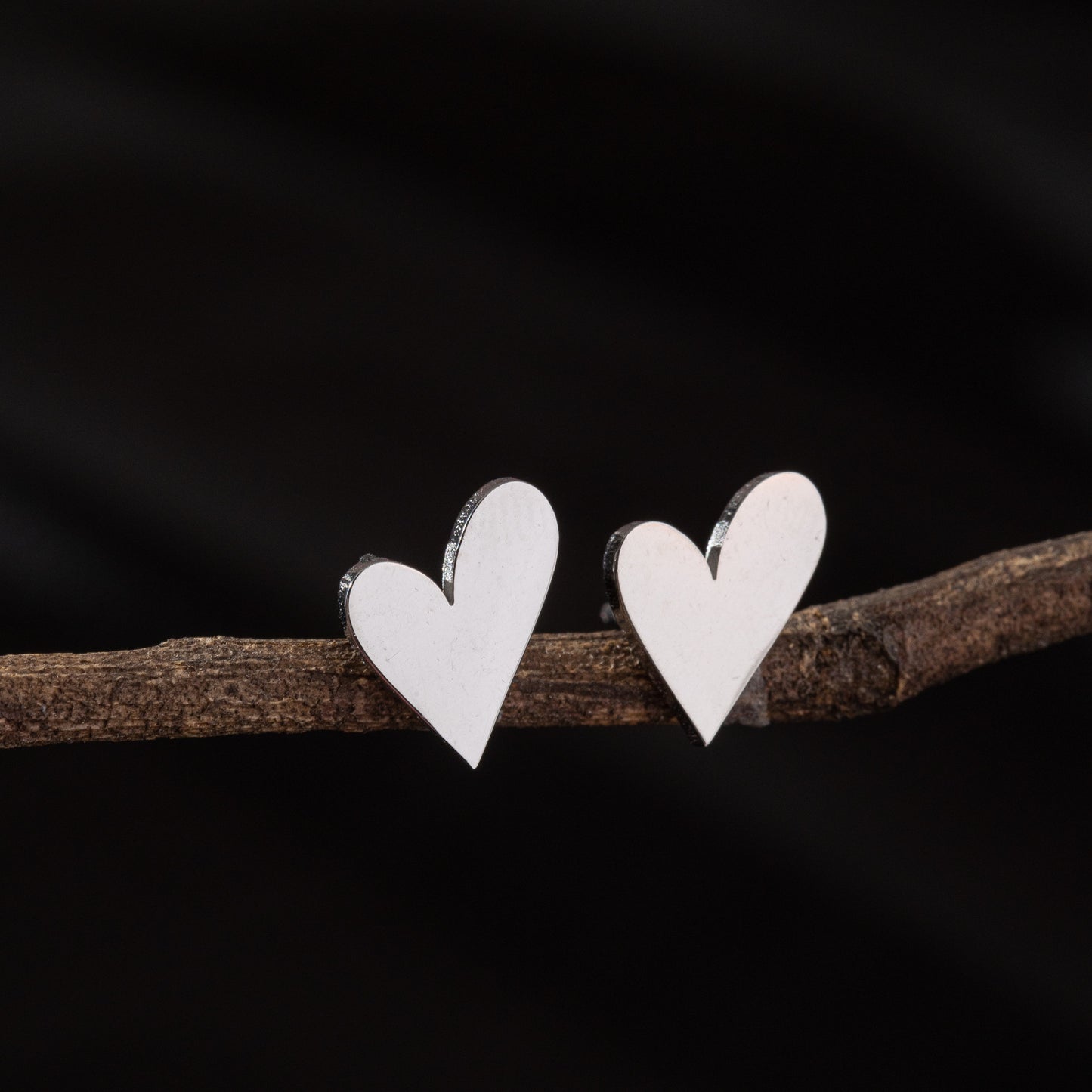 Cupid’s Heart Stud Earrings
