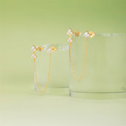 Diamond Geometric 925 Sterling Silver Earrings