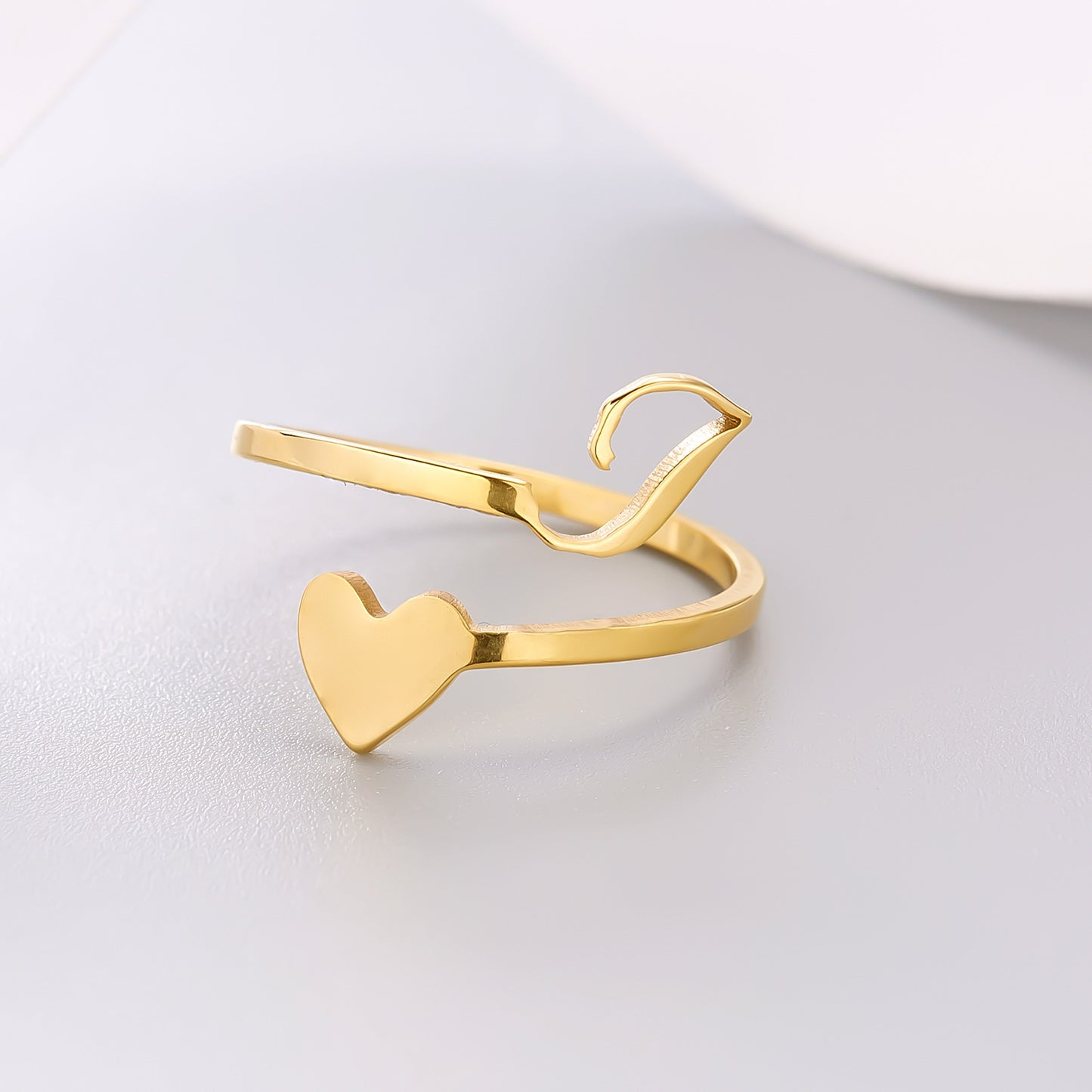 Heart 26 Letter Alphabet Open Ring