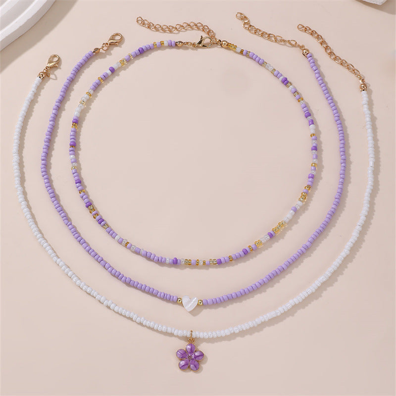 Boho Rice Beads Beach Necklace Set