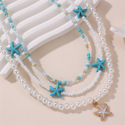 Boho Rice Beads Beach Necklace Set