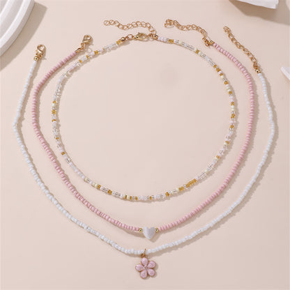 Boho Rice Beads Beach Necklace Set