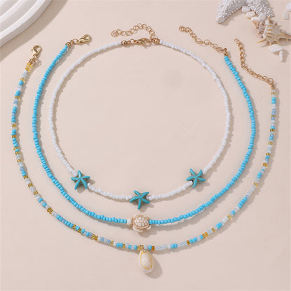 Boho Rice Beads Beach Necklace Set
