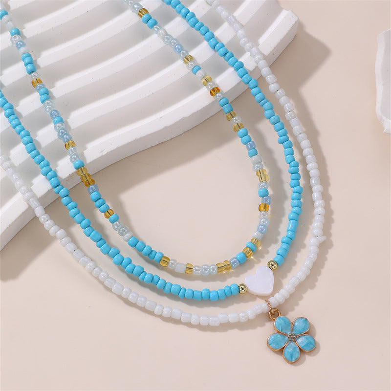 Boho Rice Beads Beach Necklace Set