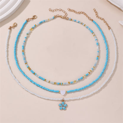 Boho Rice Beads Beach Necklace Set