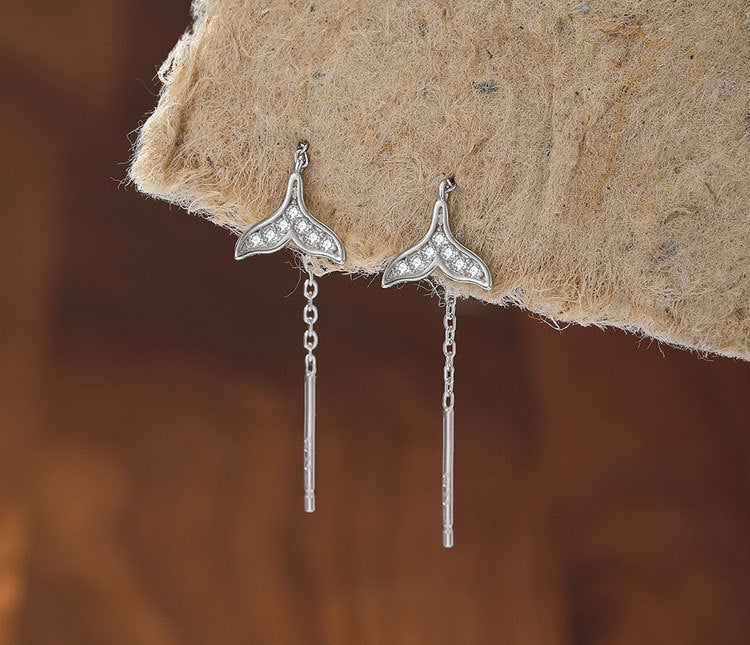 Fishtail Diamond 925 Sterling Silver Earrings