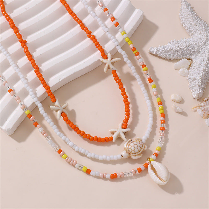 Boho Rice Beads Beach Necklace Set