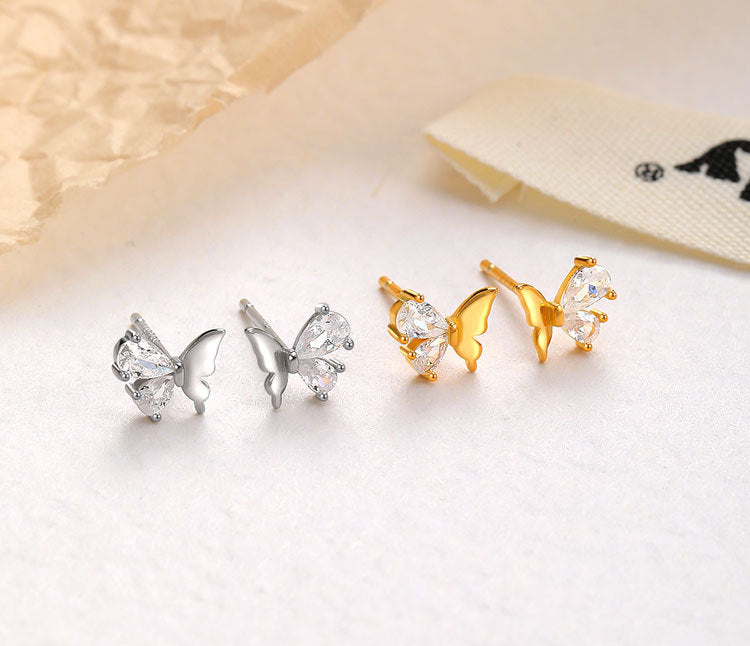 Butterfly Diamond 925 Sterling Silver Earrings