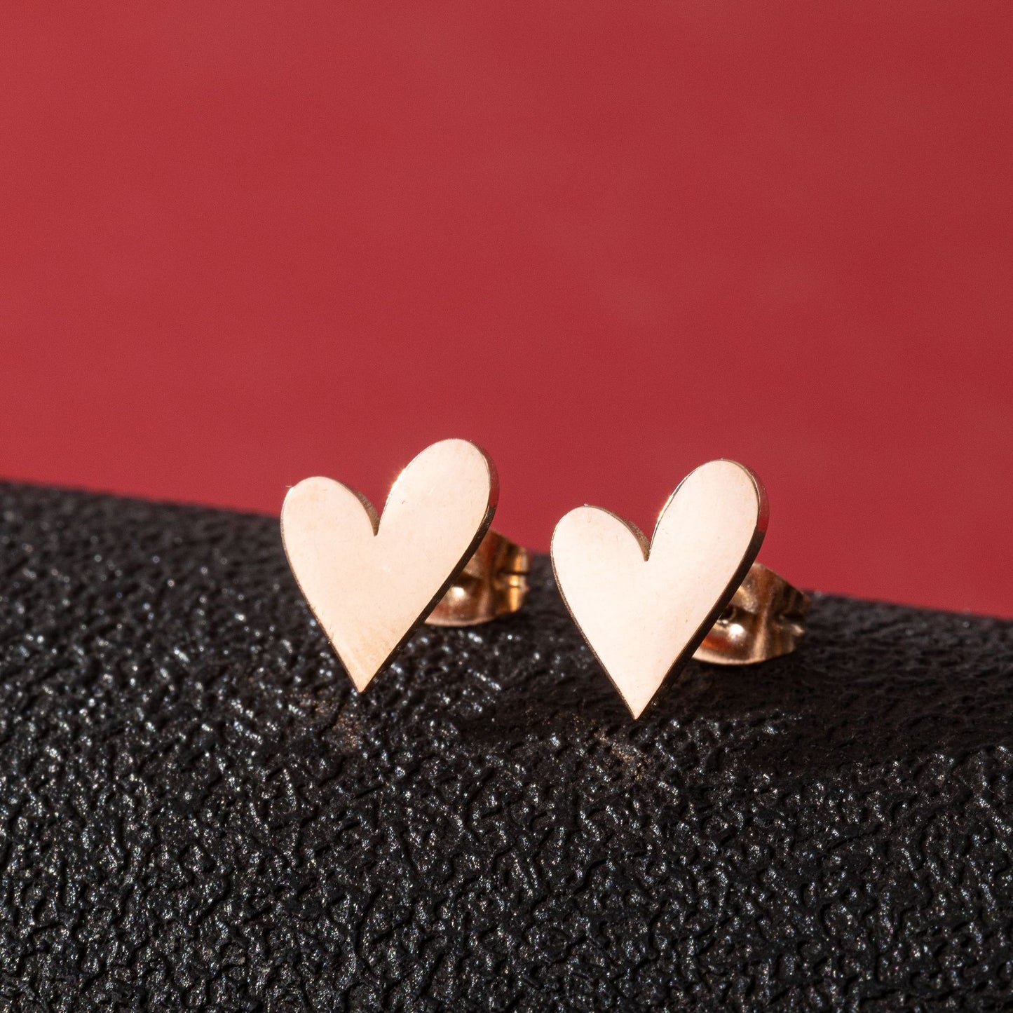 Cupid’s Heart Stud Earrings