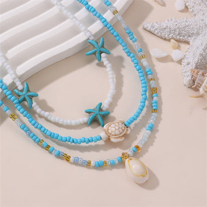Boho Rice Beads Beach Necklace Set