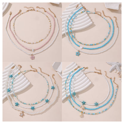 Boho Rice Beads Beach Necklace Set